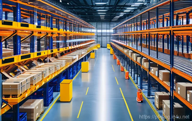 스마트물류 분야 취업 준비 - **Prompt 1: Automated Intelligent Warehouse in Portugal**
A futuristic, brightly lit, and meticu...